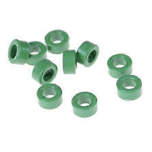 10 stk. Induktionsspoler Grøn Toroid Ferritkerne 10 mm x 6 mm x 5 mm