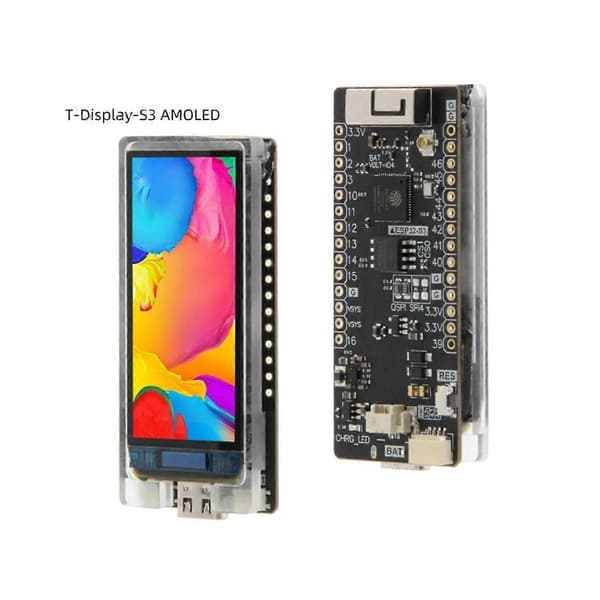 T-Display-S3 AMOLED Udviklingskort til Smart Home Automationssystem ESP32-S3+1,91 Tommer AMOLED