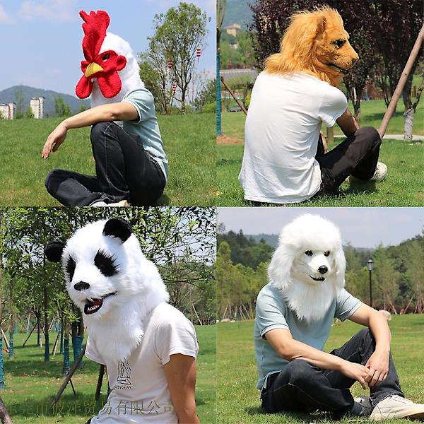 Animal Mask Halloween Animal Head Mask Latex Uhyggelig dyrekostume Teater Prank Crazy Party Halloween Decor White VIP