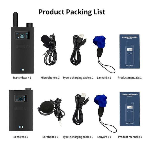 2.4G Trådløst Guidesystem Bærbar Lydsender