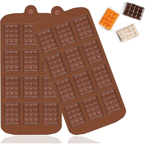 3 stk. silikone chokoladeform, 12 huller, let at frigøre chokoladechips