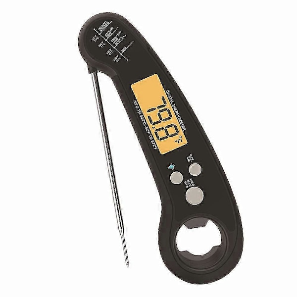 Kötttermometrar, 2-i-1 Vattentät Mattermometer med Alarm, Bakgrundsbelysning, Kalibrering, Temperaturtabell, Magnetisk Matlagningstermometer Direktavläsningstermometer