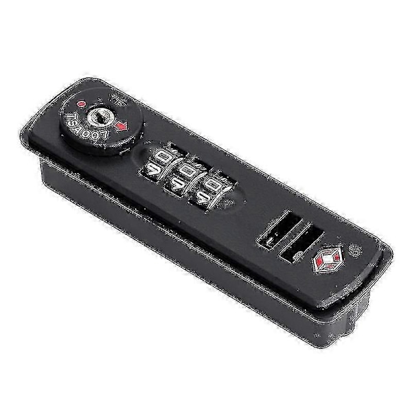 1 x TSA007 Yhdistelmälukko matkatavaroille ja matkalaukuille 3 numeroa (monta eri yhdistelmää) - Musta