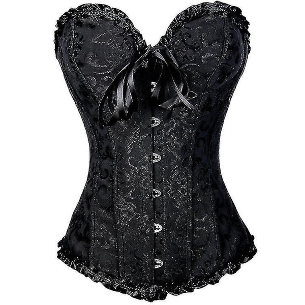 Tflycq Tube Top Jacquard Gothic Palace Korset Vest Shapewear Korset Black 5XL