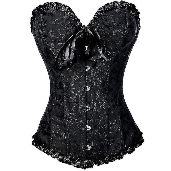 Tflycq Tube Top Jacquard Gothic Palace Korset Vest Shapewear Korset Black XXL