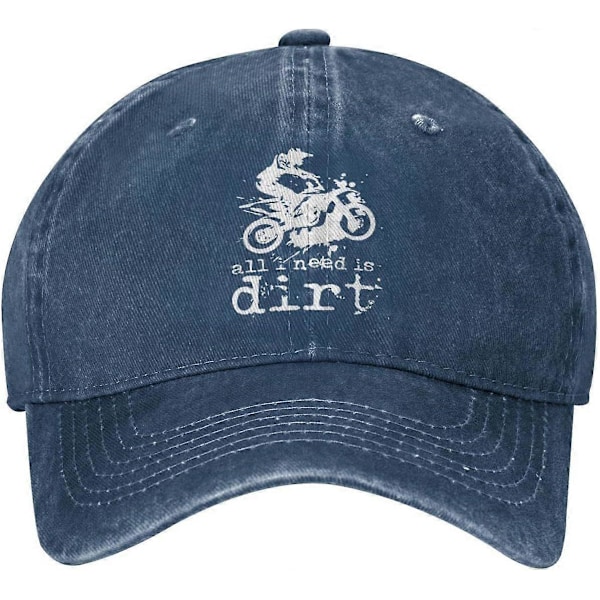 All i Need is Dirt - Motocross Dirtbike Unisex Cowboy Hat Baseball Caps Säädettävä Urheilu Golf Denim Casquette Lippis Tyyli 1393