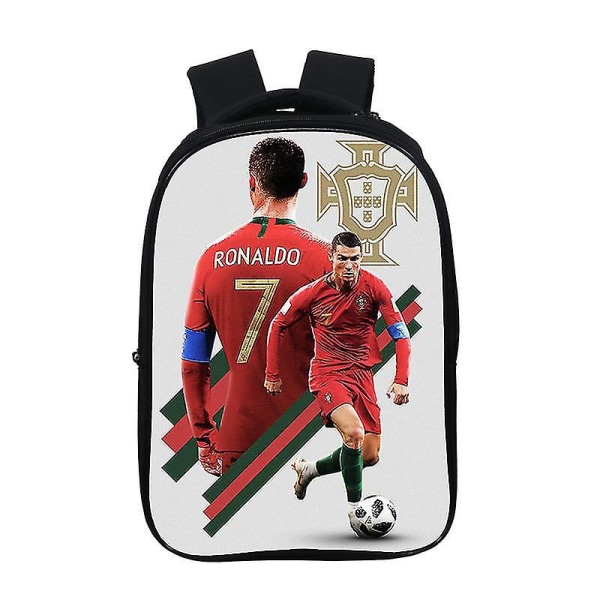 Football Crowe Around Ronaldo mønstret skulderrygsæk skoletaske i høj kvalitet Style 6