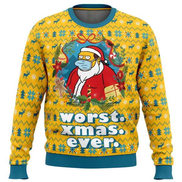 Ugly Christmas Sweater Gave Julemand Pullover Herre 3D Sweatshirt Efterår Vintertøj style 7 5XL