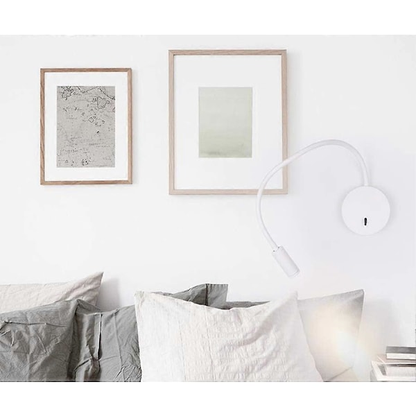 3W+8W LED Væglampe Læselampe Sengelampe Til Læsning LED Læselampe Fleksibel Væglampe Hvid LED Væglampe Læselampe Med Kontakt Sengelampe