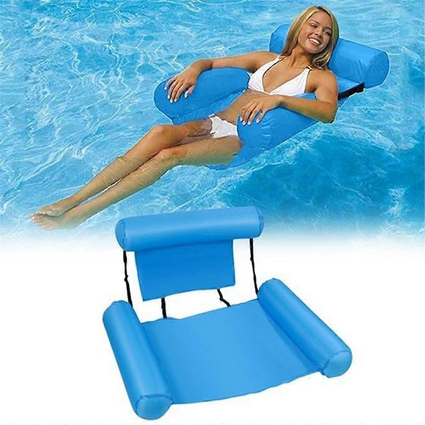 Pool Float Stol, Uppblåsbar Pool Blå för Vuxna