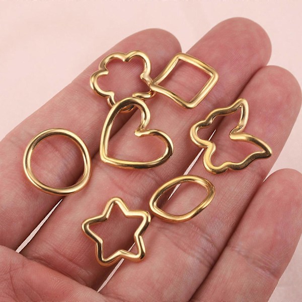 10 stk. Stålfarve Guld Mange Former Vedhæng til Kvinder Trendy Geometriske Charms