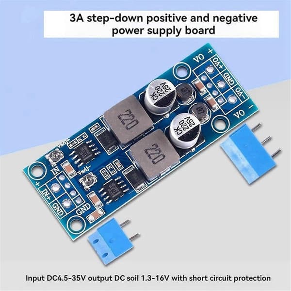 DC-DC Nedtrappingsomformer ±5V ±12V 3A Dobbel Strømforsyningsmodul