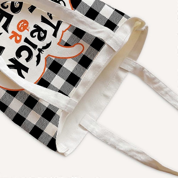 2 Styk Halloween Slikposer Store Lærredstasker Genanvendelige Indkøbsposer Kraftige Lærredshåndtasker til Halloween Fest Shopping