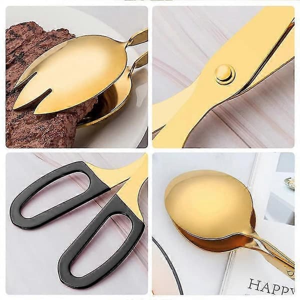 2-pack 25 cm Guld Serveringstänger Guld Serveringsbestick Salladstänger