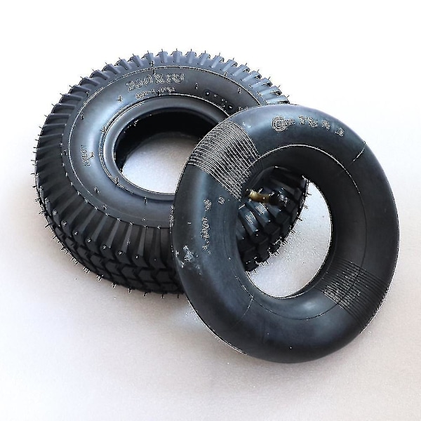 260x85 Däck och Innerslang 3.00-4 (10&quot;x3&quot;, 260*85) För Grovmönstrad Skoter ATV och Go Kart Däck och Slang Motor Däck