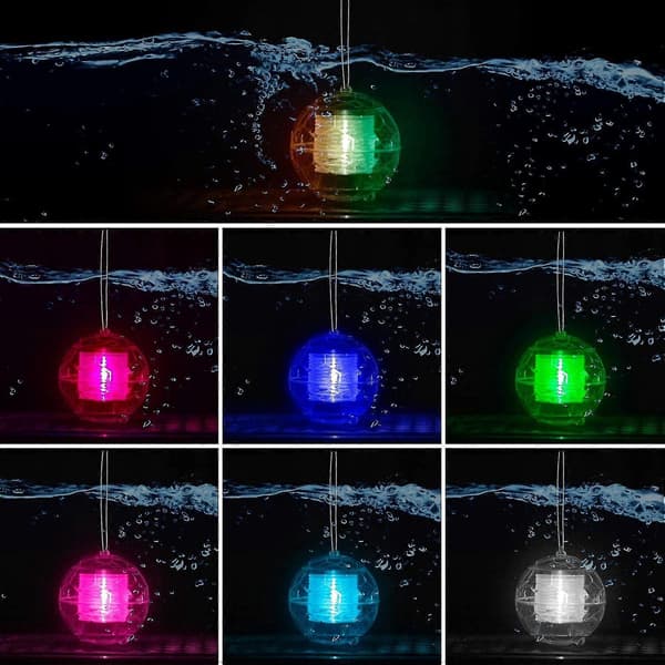 Flydende solcellelamper til pool, undervandsbelysning til dam, poolbelysning, flydende lamper, dekoration