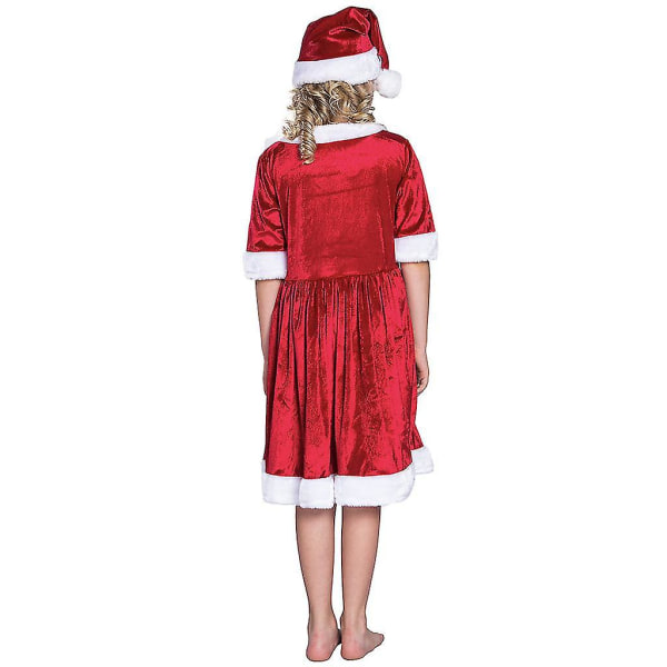 Lille pige Lille rød julekjole Festligt outfit i høj kvalitet L