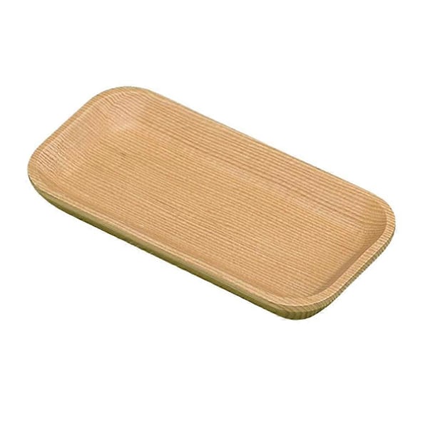 Rektangulär Träbricka Förvaringsbricka Fat Tallrik Te Fruktbrickor S: 14x7x1.5cm