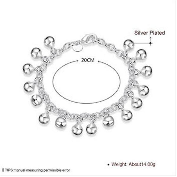925 Sterling Silver Bells Link Chain Armband Armband För Män Och