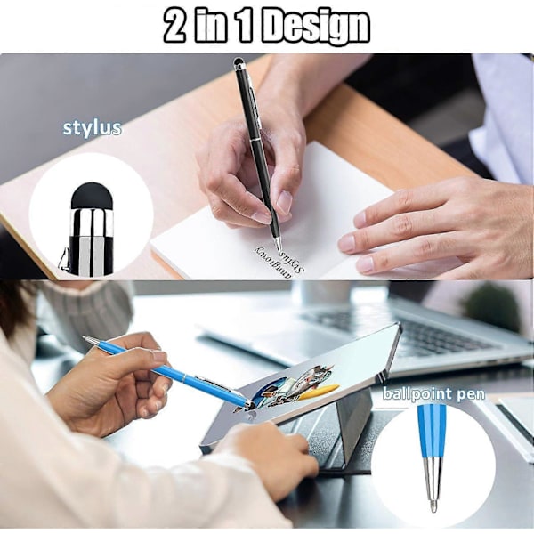 Stylus Penn anngrowy Stylus Penner for Berøringsskjermer Universal Stylus Kulepenn 2 i 1 Stylus Penner