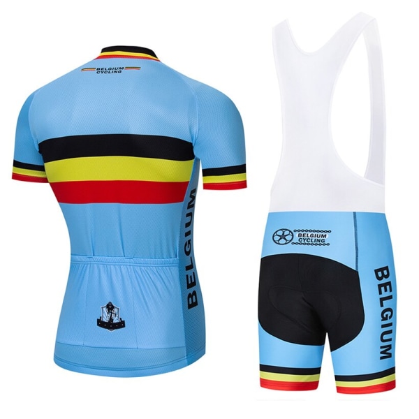 Sommer 2023 Belgia sykkellagstrøye 20D Gel Bike Shorts Bib Set Ropa Ciclismo Herre MTB Quick Dry Sykkel Maillot-klær 1 4XL