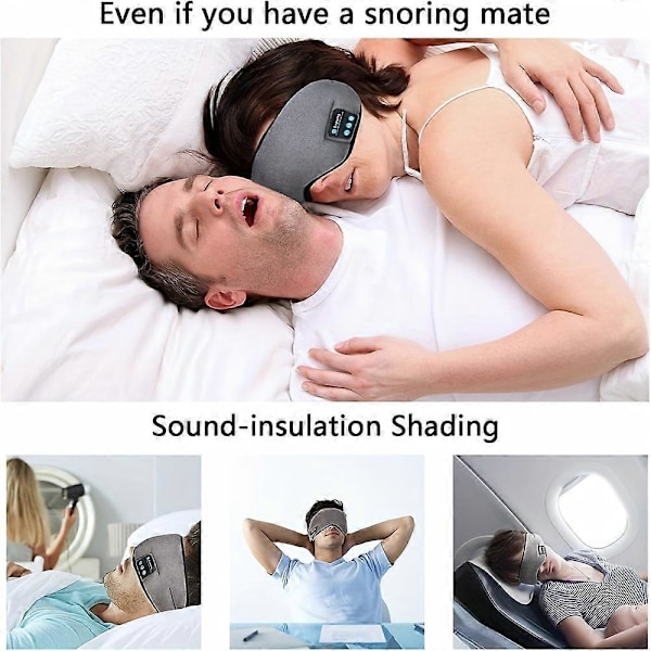 Nya modeller Justerbar & Tvättbar Bluetooth Sömnmask Hörlurar - Högupplöst Ljud, Inbyggd Mikrofon, Handsfree för Sömlös Nattsömn, Idealisk för Resenärer
