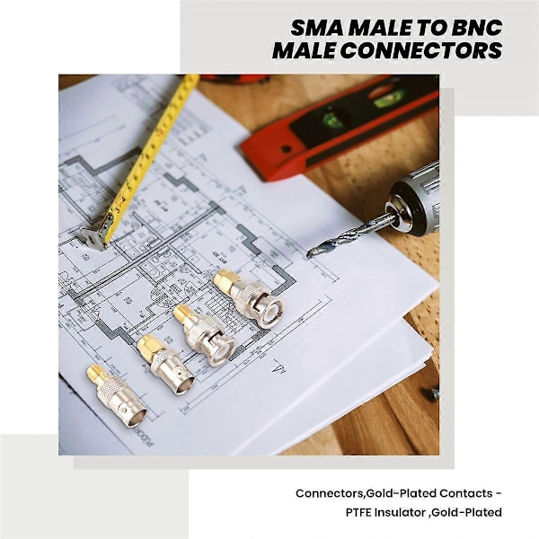 4 stk. BNC til SMA Type Hann Hunn RF-kontakt Adapter Test Konverter Kit Sett