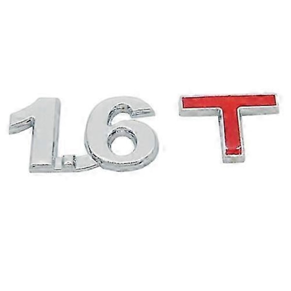 3D Universaali Tarra Kromattu Metalli 1.6T Auto Emblem Badge Tarra Auton Perävaunu Kaasun Syötön Tunnistus
