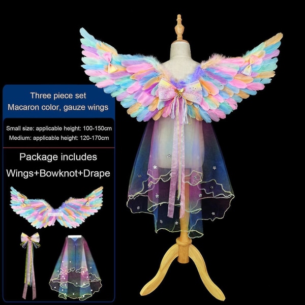 Angel Wings Kostume Til Voksne Kvinder Børn Jul Suitable For Height 110-150cm