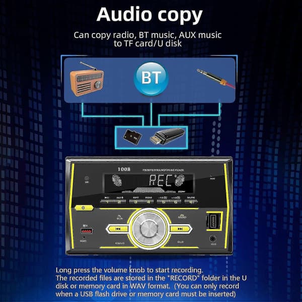 2 Din Bilradio Bilstereo Bluetooth Bilar Mp3-spelare Passar För