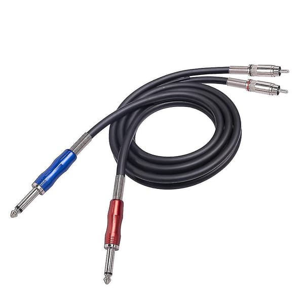 1/4 Tommer 6,5 mm til RCA Stereo Audio Interconnect Kabel Patch Kabel Ledninger - 6,6 Ft/2m
