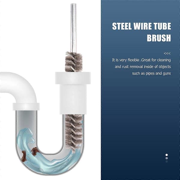 17cm Lengde 20mm Diameter Rustfritt Stål Wire Rør Rengjøringsbørste