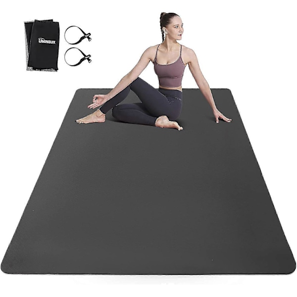 Extra Bred Yogamatta för Män och Kvinnor, 1/4 Tum Tjock, Stor TPE