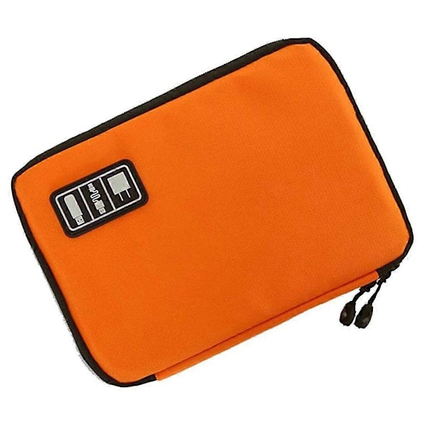 Organiser Kabler Reise Elektronisk Tilbehør Veske Batteri USB Lader Harddisk Minnekort - oransje