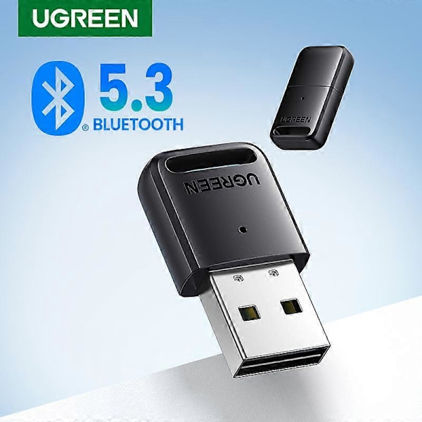 UGREEN USB Bluetooth 5.3 5.0 Dongle Adapter for PC Høyttaler Trådløs Musikklyd Mottaker Sender aptx Bluetooth 5.0