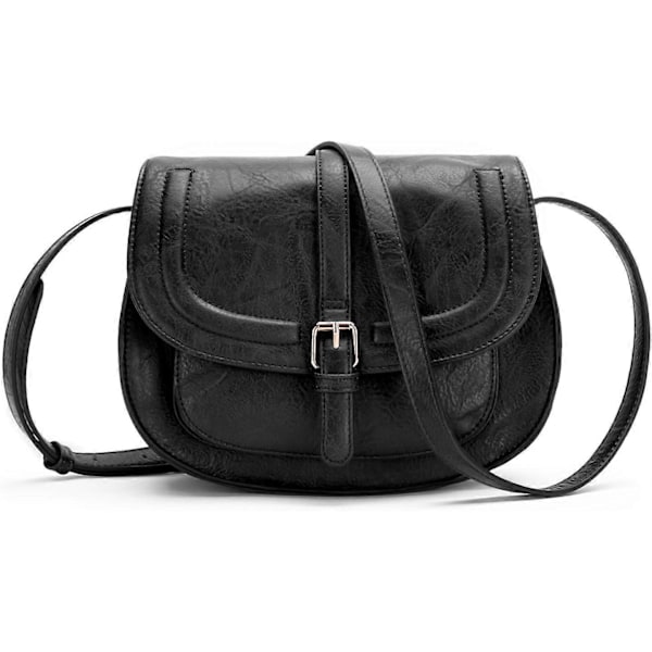 Crossbody-väska för damer, liten handväska dam crossbody, retro axelväskor svart