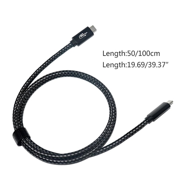 40 Gbps dataoverføringskabel USB C til USB C PD100W ladekabel USB4 USB C-kabel for bærbar PC, mobiltelefon, Thunderbolt4-kabel