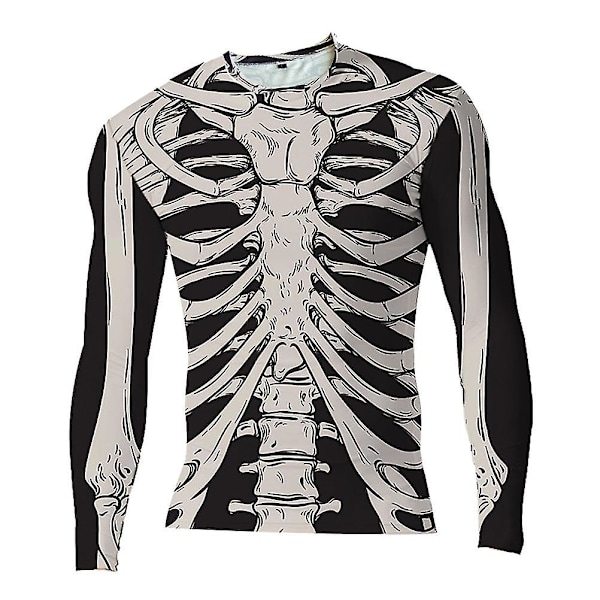 1 kpl Miesten Cool Halloween Paint T-paita pitkähihainen Halloween-asu