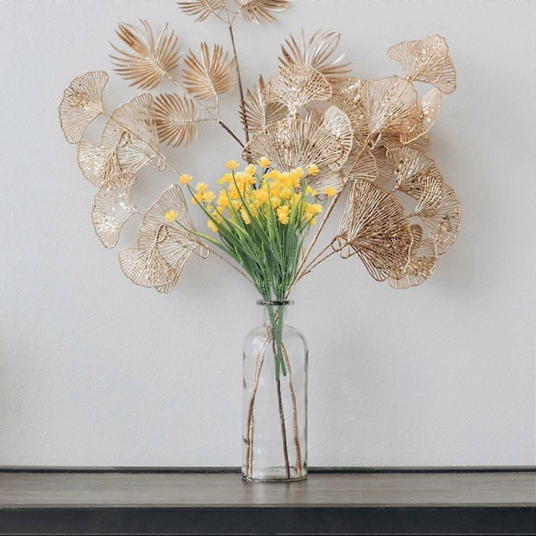 8 stk. Kunstige Blomster Udendørs UV-resistente Planter, 8 Grene Falske Plastik Grønne Buske Planter