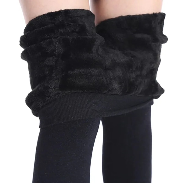 Vinterleggings för kvinnor varma leggings Enfärgade sammetsleggings Leggings med hög midja Stretchiga leggings dropshipping black M