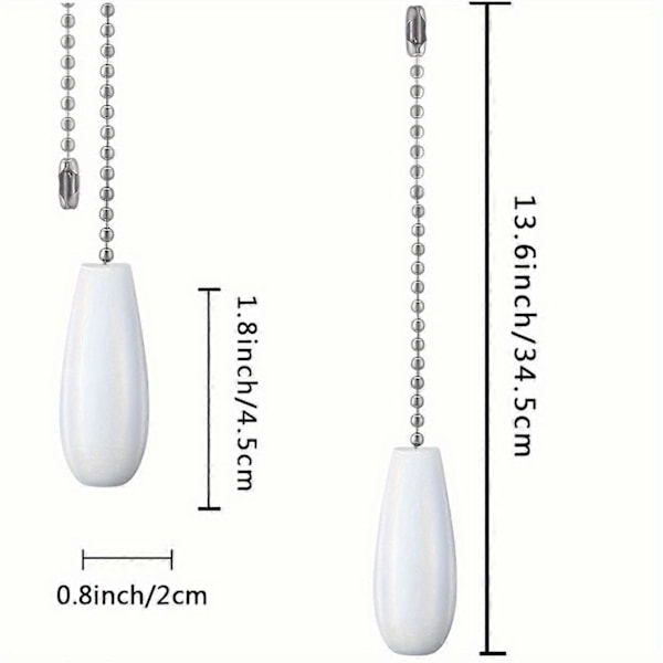 Nya modeller 2 st/4 st Takfläkt Kedjedrag Dekorativ Förlängning 30 cm Vit Färg Trä Dragkedja Fläkt Dragkedjor Set Ornament För Taklampa La