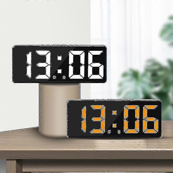 Smart Stor Digital Väggklocka App-kontroll Tid/datum/&ljud Aktivera & Nedräkningsfunktion Steglös Ljusstyrka & Volym Alarm Med Snooze-funktion
