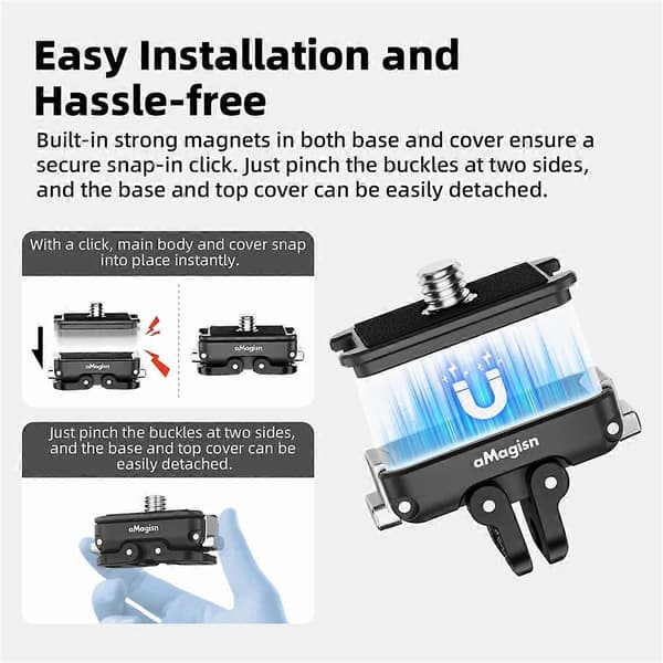 AMagisn Magnetisk Quick Release Adapter til Alle Action Kameraer