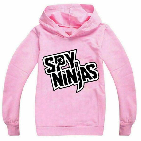 Barn Jenter Spy Ninja Cwc hettegenser Langermet hettegenser Uformell genser Uformell Outdoor Activewear Overdeler Pink 11-12 Years