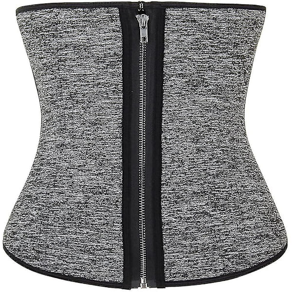 Tflycq Neoprene Waist Trainer Trimmer 6 Teräsluullinen Fajas Hengittävä Vyötärö Cincher Vyö Korsetti Vetoketju ja Koukut Naisten Vartalon muoto Säädettävät Olkaimet Body S Zip-hook-grey M