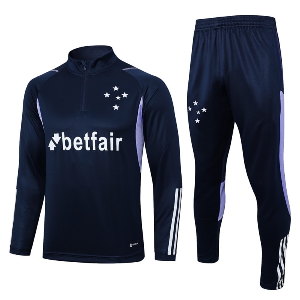 säsong 23-24 Cruzeiro långärmad tröja set barns långärmad set för vuxna Royal blue XL