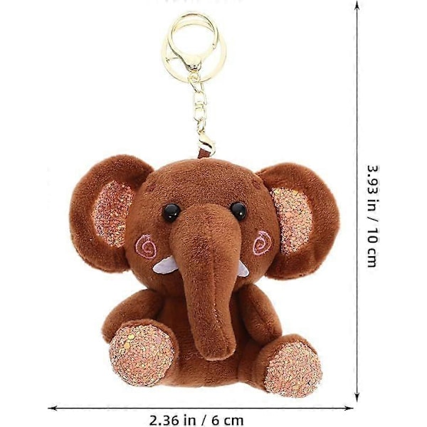 Plys Blød Elefant Dukke Nøglering Vedhæng Nøglering Nøglekæde Til Taske Bilnøgle