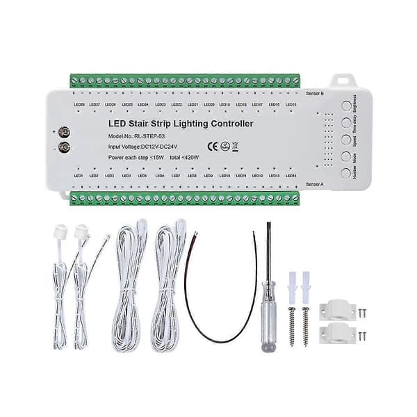 Trapp LED Rörelsesensor Kontroller Smart Trapp Induktionskontroller LED Strip Dimmer Trappbelysning