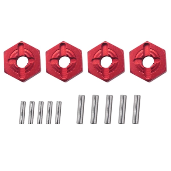 Aluminiumslegering 12mm Kombiner Hjulnav Hex Adapter Oppgraderinger For 144001 1/14 Rc Bil Reservedeler, rød