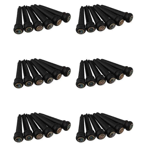 36 st Svarta Ebenholts Gitarrstall Benstift Set med Grön Abalone Prick för Akustisk Gitarr Tillbehör